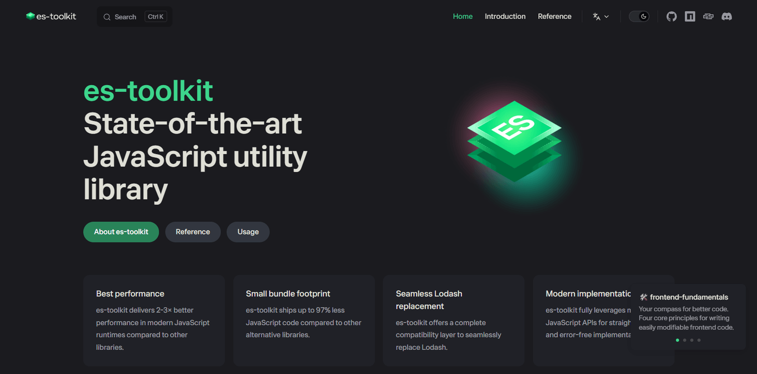 An illustration about es toolkit library